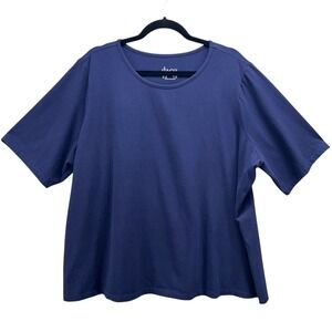 D & Co Essentials Womens Shirt‎ Size 2XL Short Sleeve Nautical Basic Oversized